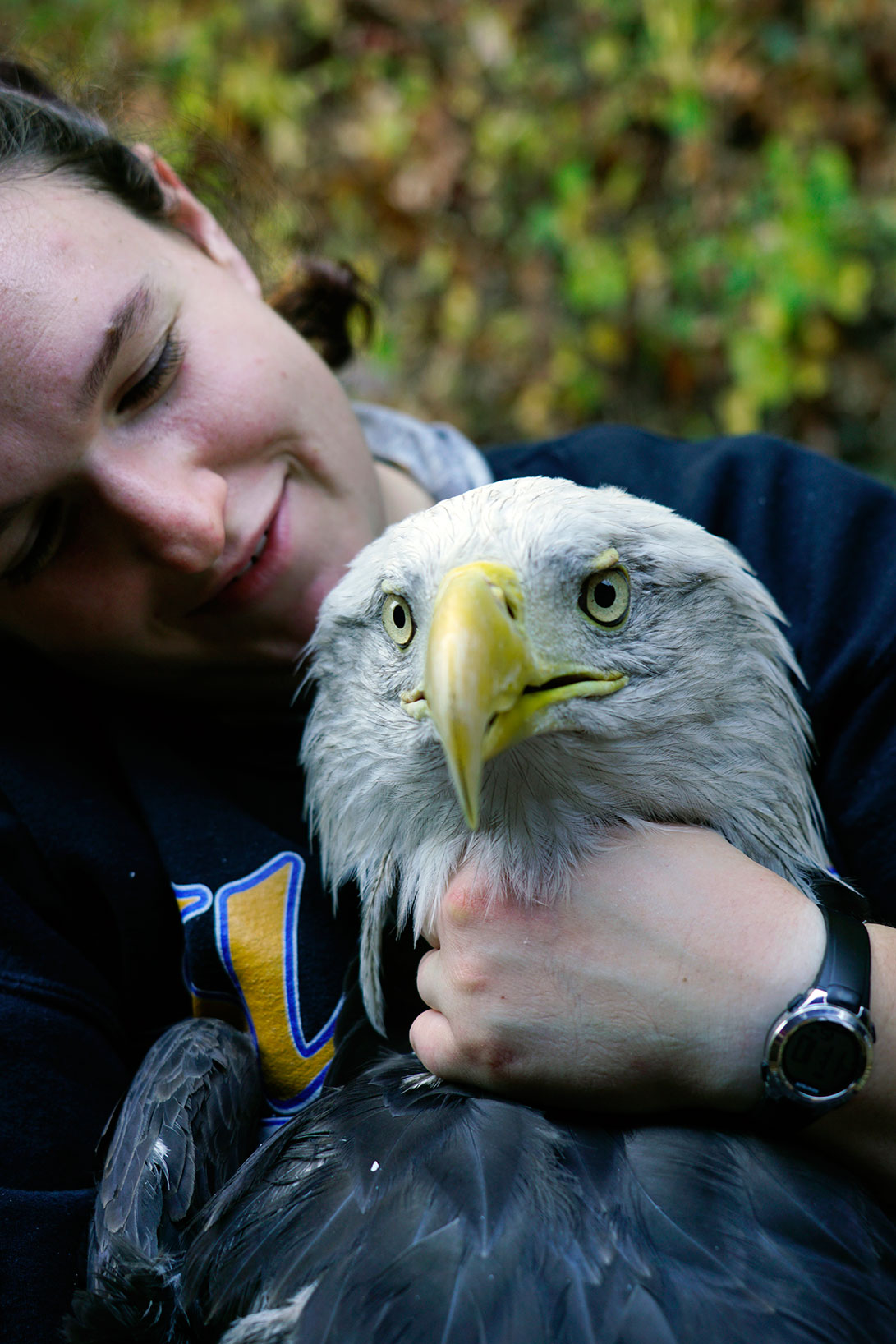 Katelyn Dotson and eagle.