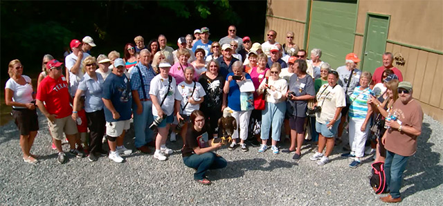 First-timers gather for a photo op.